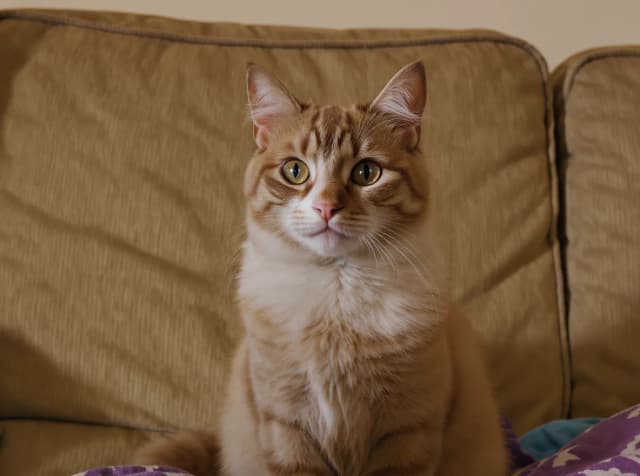 Cat without wizard costume after object removal.