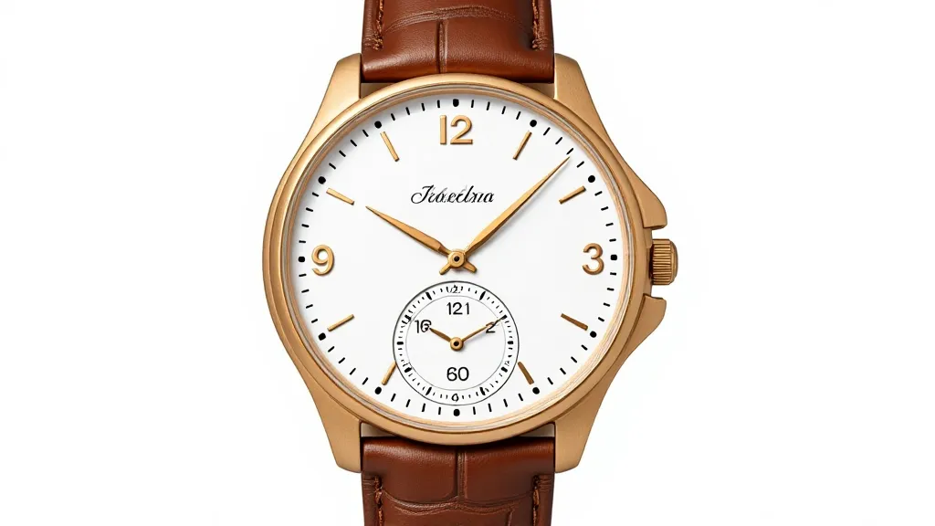 Hands holding a glass with a watch, before object removal.